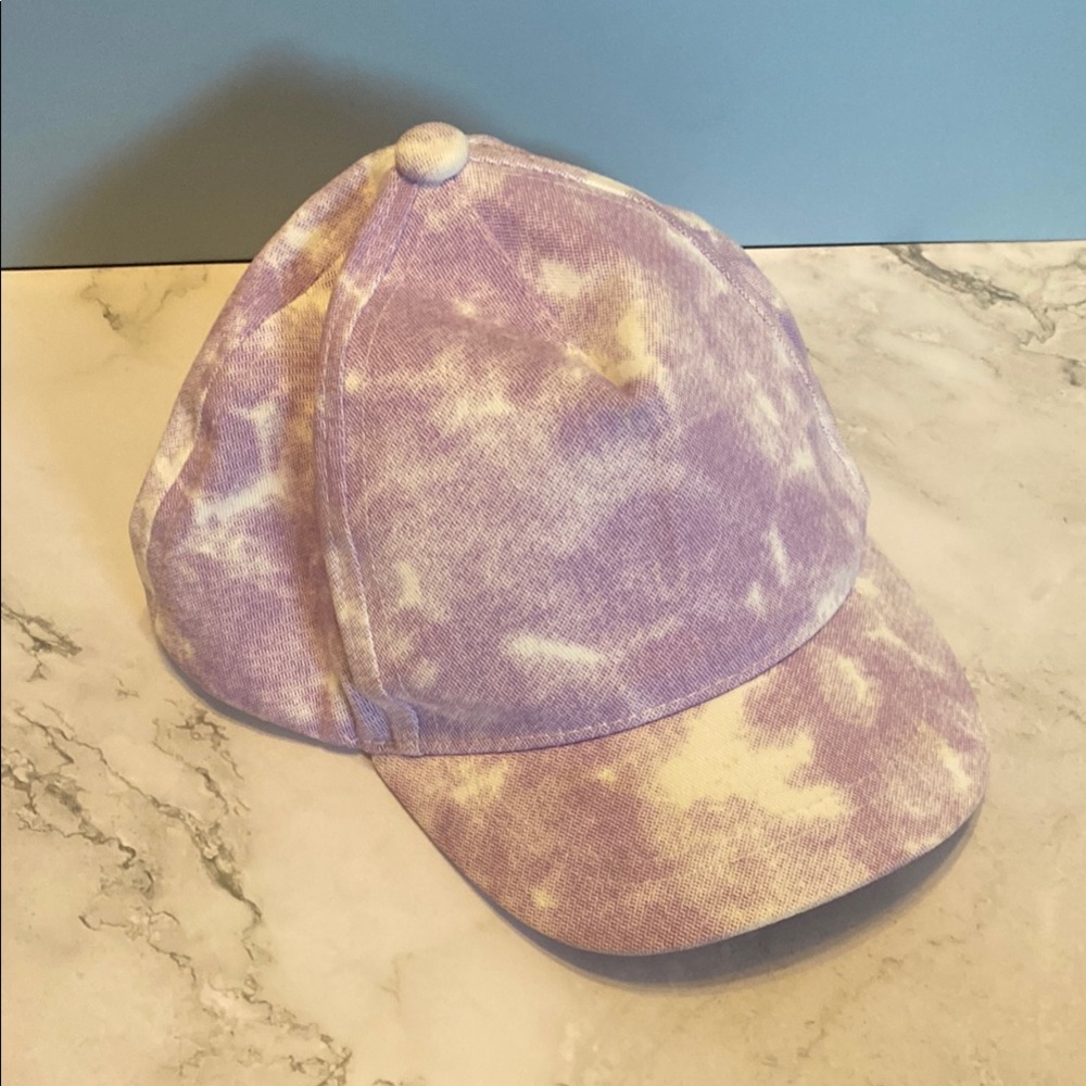 JAN & JUL Size M (6-24 mos) Purple Tie-Dye Cap with adjustable strap
